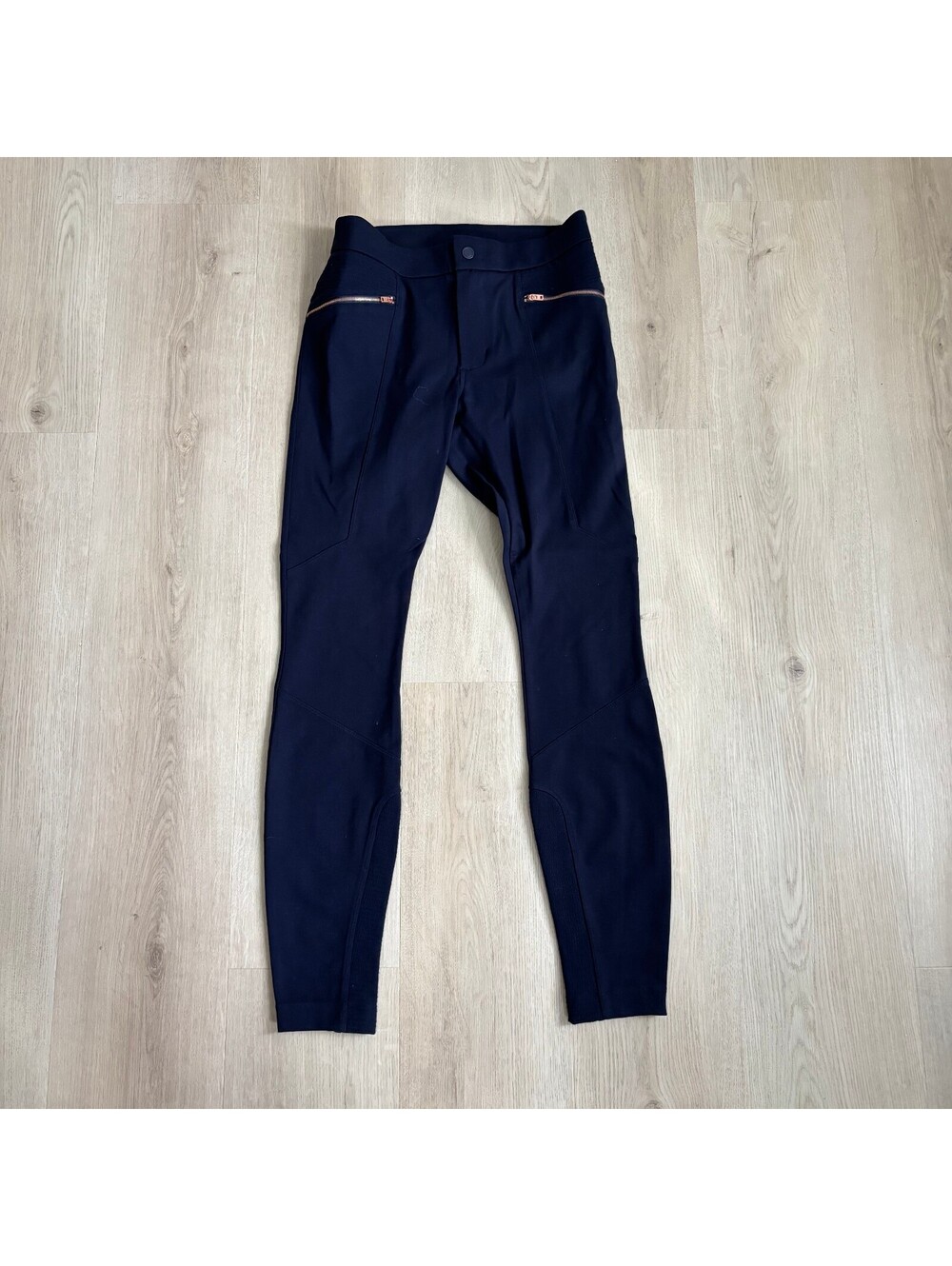 Athleta EUC Women's Navy Blue Moto Skinny Ponte Leggings Size 2